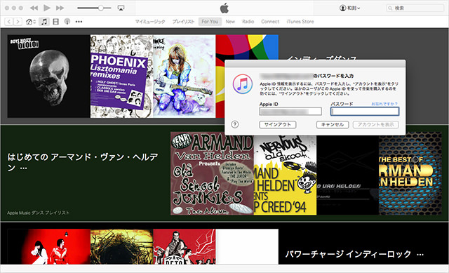 パスワードを入力し「アカウントを表示」をクリック