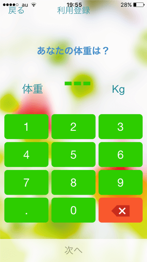 カロナビ:入力画面