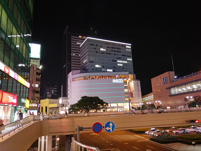 夜の仙台駅前(HDRオン)