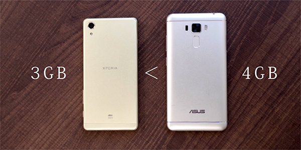 XperiaよりRAMが大きい