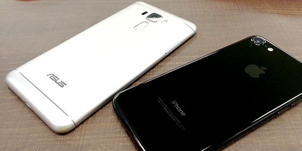ZenFone 3 LaserとiPhone 7