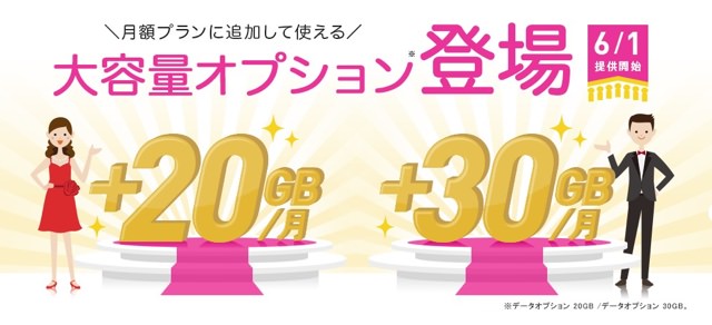 テザリングユーザーや動画視聴などが多い人に嬉しい大容量オプション