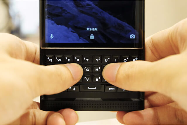 BlackBerry KEYoneのキーボード入力