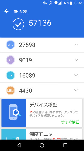 Antutu Benchmark結果を比較