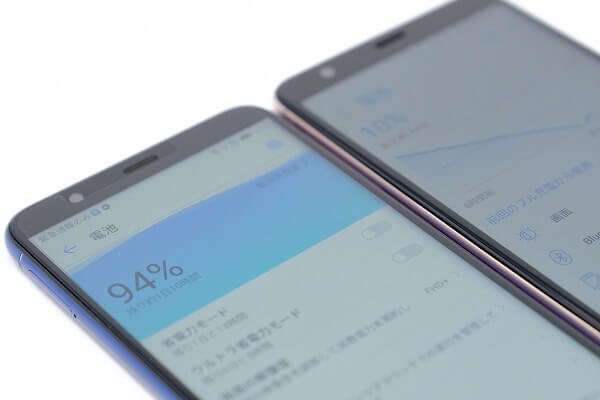 nova lite 2とZenFone Max Plus/動画再生での電池持ちをテスト