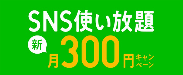 最安値で月額300円から使い始められるオトクなキャンペーン