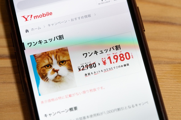 ワイモバイルの安価な料金体系の核となる定番のキャンペーンから紹介していきます