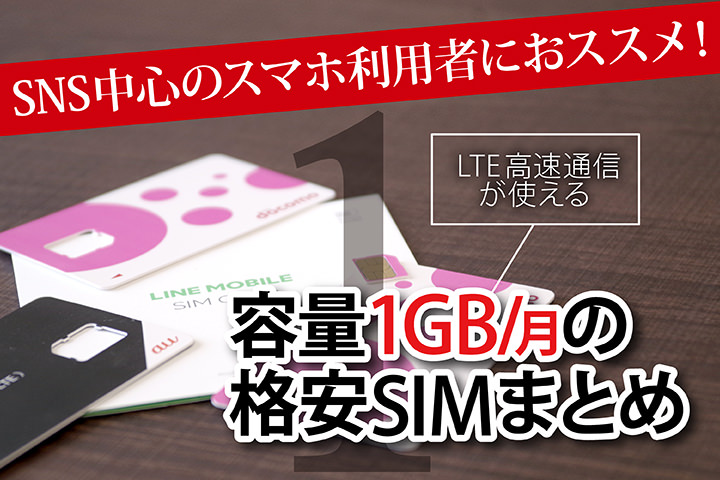 格安SIM 1GB