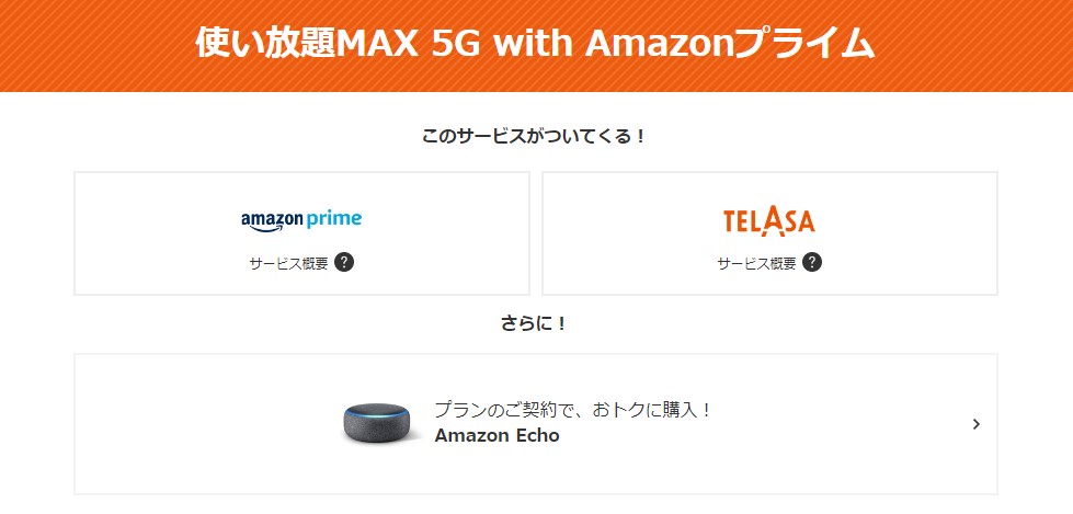 使い放題MAX 5G with Amazonプライム
