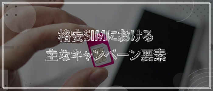 格安SIMにおける主なキャンペーン要素