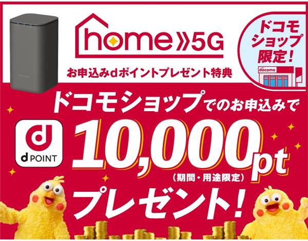 「ドコモショップ（店頭）」のhome 5Gキャンペーンの詳細画像