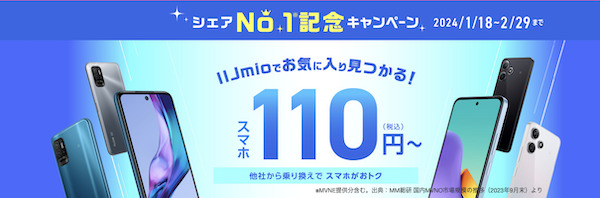 IIJmio_シェアNo.1記念キャンペーン