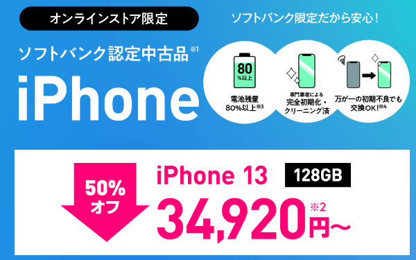 ソフトバンク認定中古品iPhone