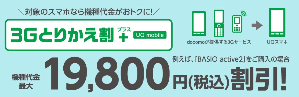 3Gとりかえ割プラス（UQ mobile）