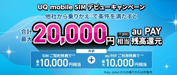 UQ mobile SIMデビューキャンペーン