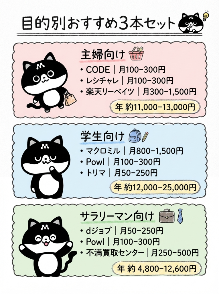 婦・学生・会社員、自分に合う