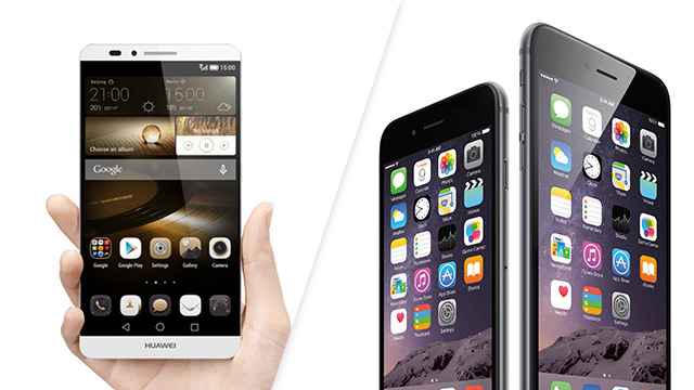 Huawei Ascend Mate7とApple iPhone