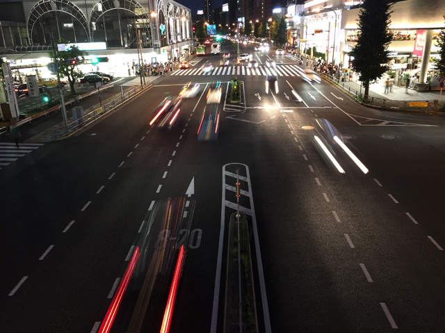 1/2秒でも伸びる光の軌跡を十分にとらえられる