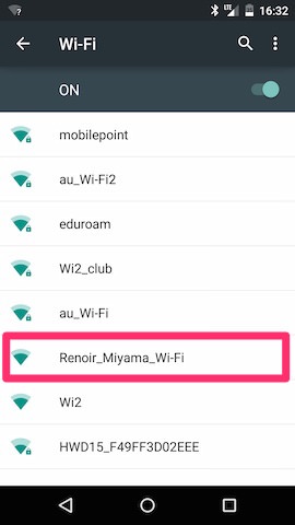 Renoir_Miyama_Wi-Fi を探す