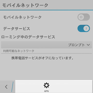 画面下のAPNを選択