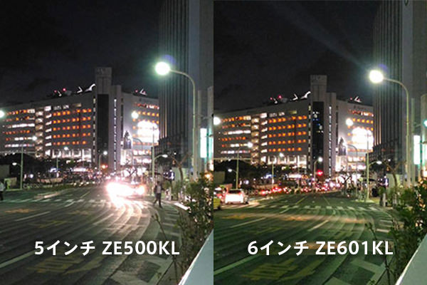 ZenFone 2 Laser:ZE601KL(左)とZE500KL(右)の写真比較