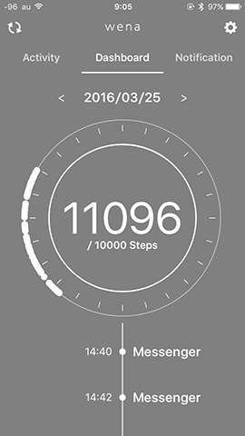 wena wrist ダッシュボード