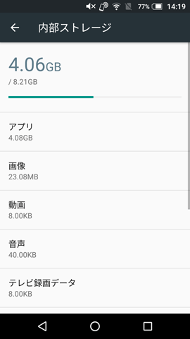 内部ストレージ