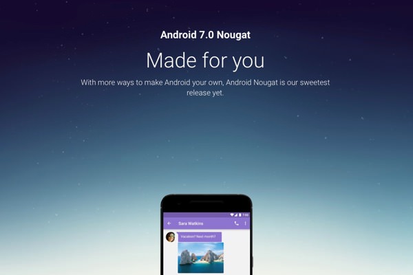 最新のAndroid OS 7.0 Nougat
