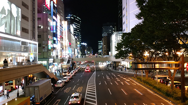 Moto Z カメラ作例:夜の仙台駅前(HDRオフ)
