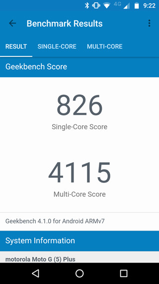 GeekBench 4のスコア