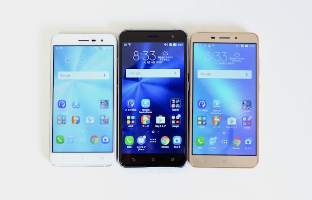 ZenFone 3 の2モデルとZenFone 3 Laser
