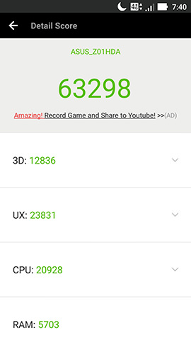 AuTuTu Benchmarkでのベンチマークテスト結果
