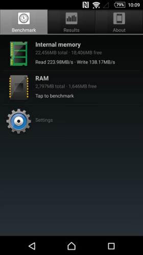 A1 SD BenchでROMの速度を計測 Xperia Z5 Premium