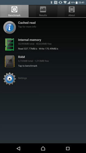 A1 SD BenchでROMの速度を計測 Xperia XZ Premium