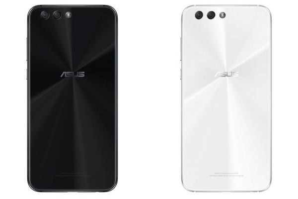 ZenFone 4のカラー、左からミッドナイトブラック・ムーンライトホワイト