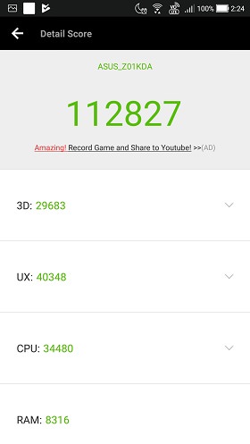 ZenFone 4のベンチマークスコア