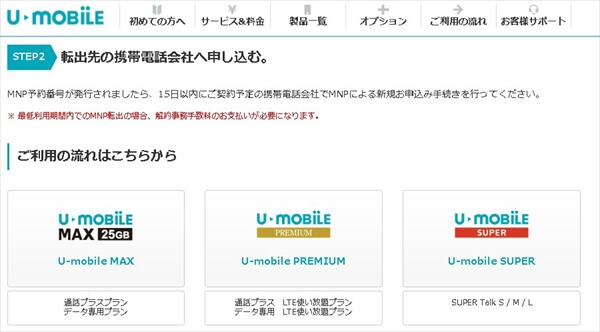 MNPもウェブ上から手続きができます