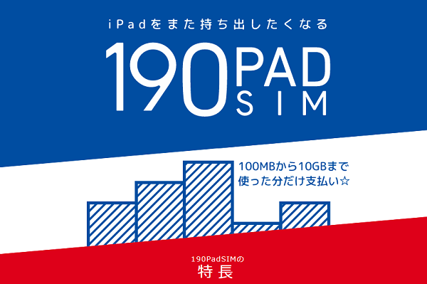 最安190円から利用できるiPad用SIM