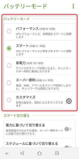 ZenFone 5Q モードを選ぶ