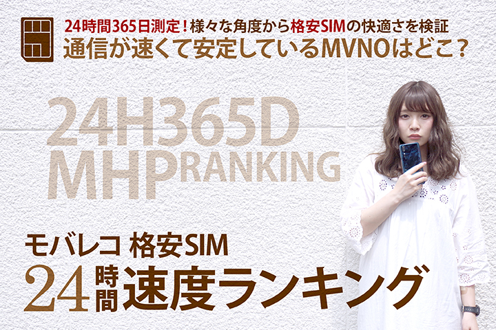 モバレコ 格安SIM 24時間速度ランキング