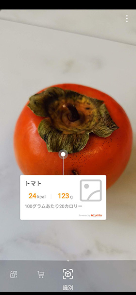 左から類似アイテムの検索、類似画像のAR表示、カロリーの自動計算