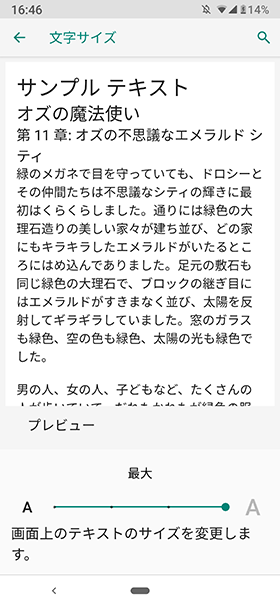 文字サイズ 最大