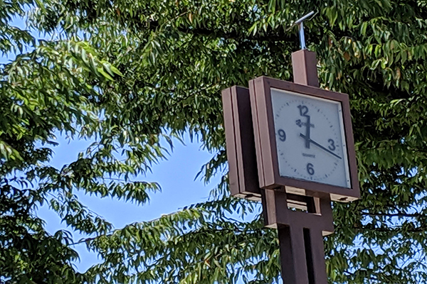 Pixel 3a XLで公園の時計をズーム撮影