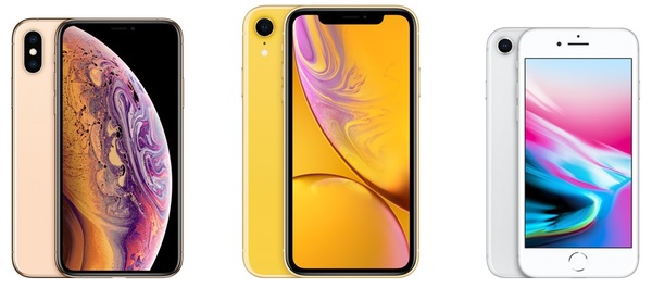 iPhone XS・iPhone XR・iPhone 8の画像
