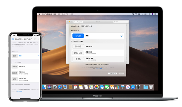 iCloudストレージの共有