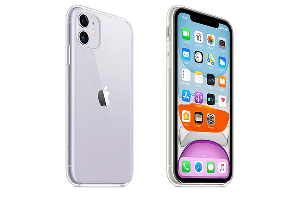 クリアケースをつけたiPhone 11