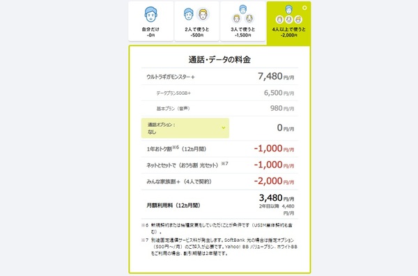 ウルトラギガモンスター+ 利用料金表