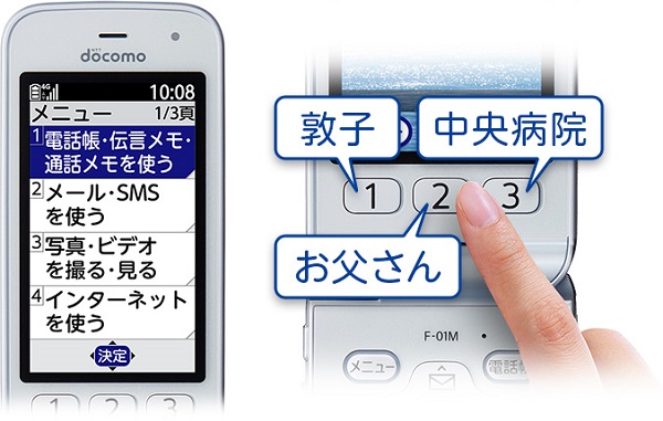 シニア世代におすすめ！ ドコモの「らくらくホン F-01M」の特徴や便利 ...