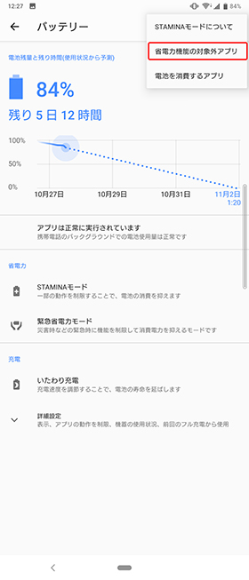 STAMINAモード設定⑨