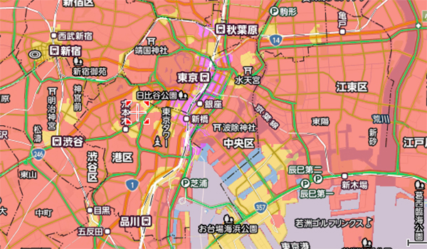 ソフトバンクサービスエリアマップ東京周辺